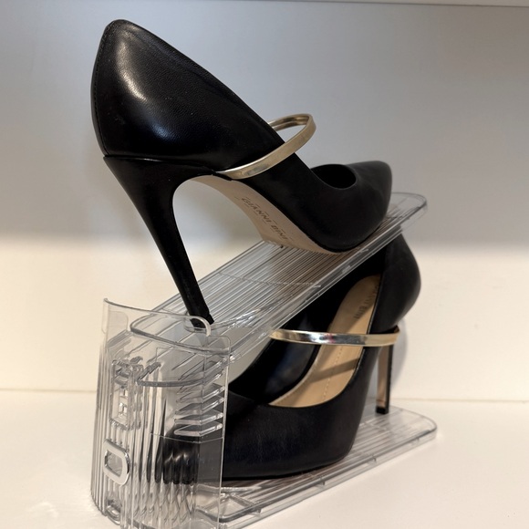 Gianni Bini 4” Leather Heels with Gold Attached Strap - Picture 2 of 3